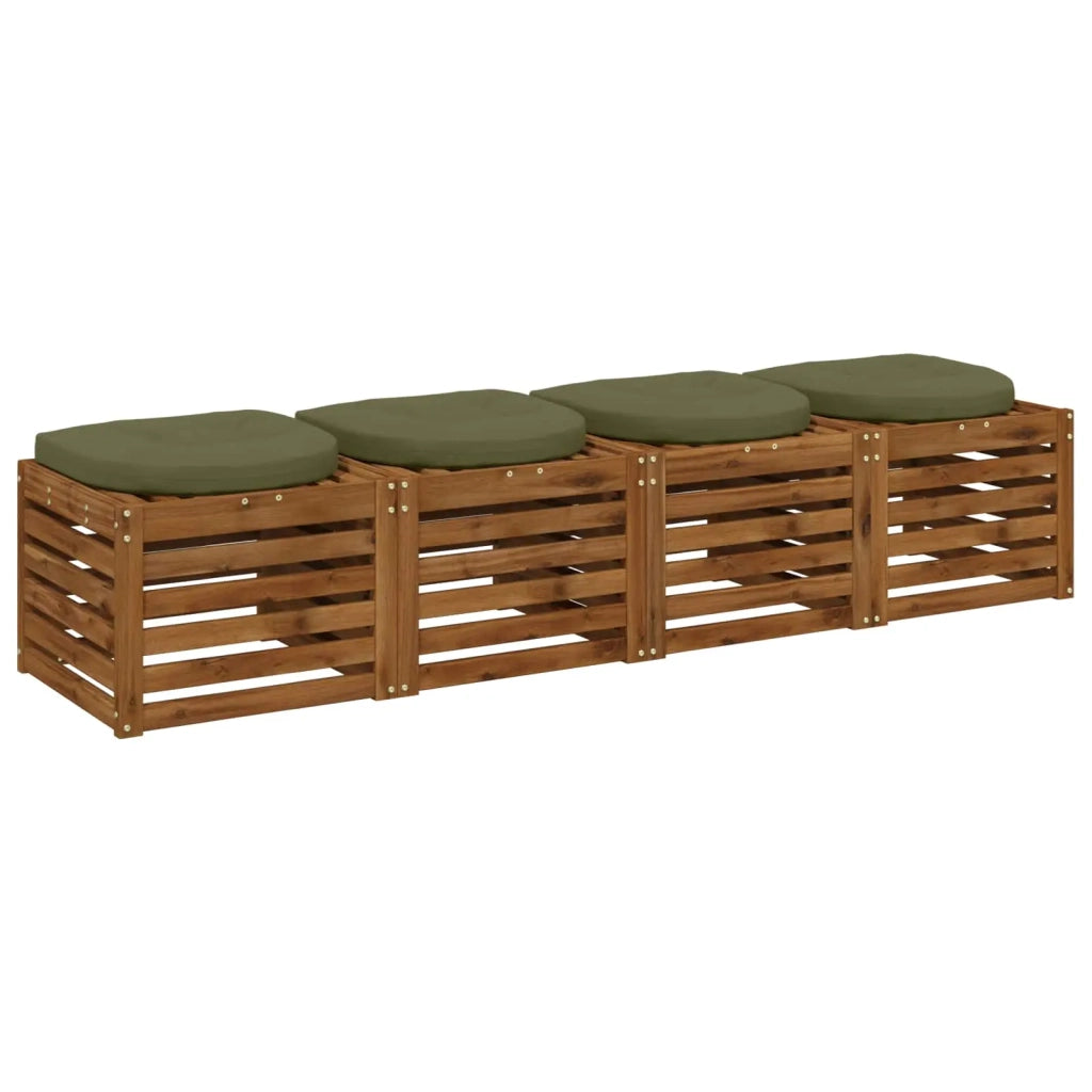 Cuscini per Sedia in 4 Pezzi 4 pz 100% Poliestere Verde Oliva 945281