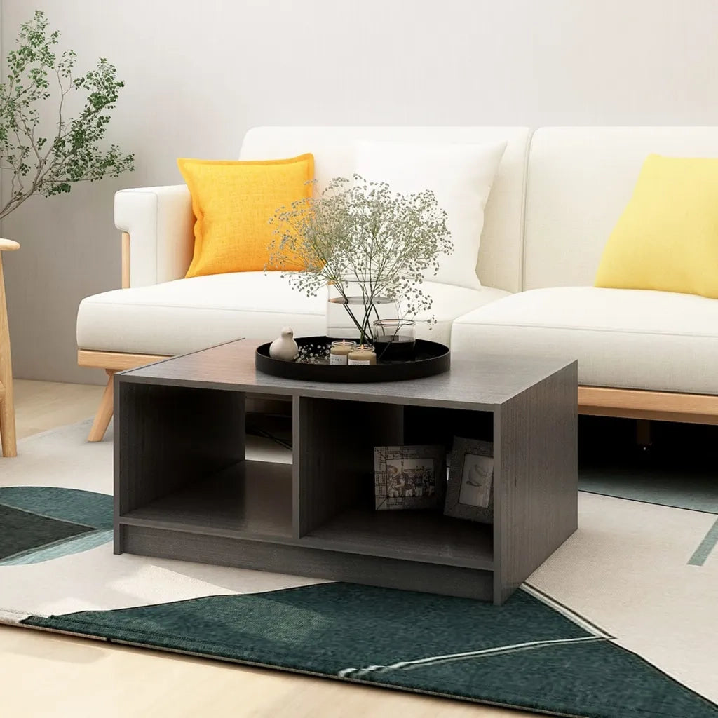 Tavolino da salotto | Tavolino da caff¨¨ | Tavolino da Soggiorno Grigio 75x50x33,5 cm Legno Massello di Pino