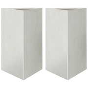 2 pz Fioriere | Cassetta per fiori | Vaso da Giardino Triangolari 50x43x75 cm Acciaio Inox