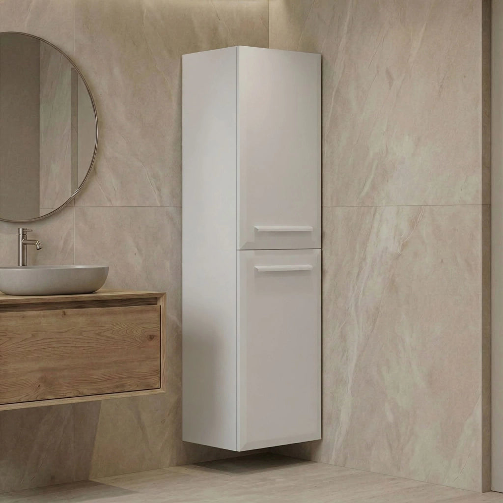 Mobile da bagno "Nuvola 40 v3" - 40 x 32 x 138 cm - Bianco