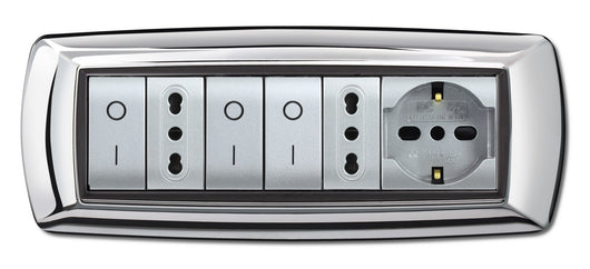 placca life mod. living plastica cromo 7 posti cod:ferx.6473