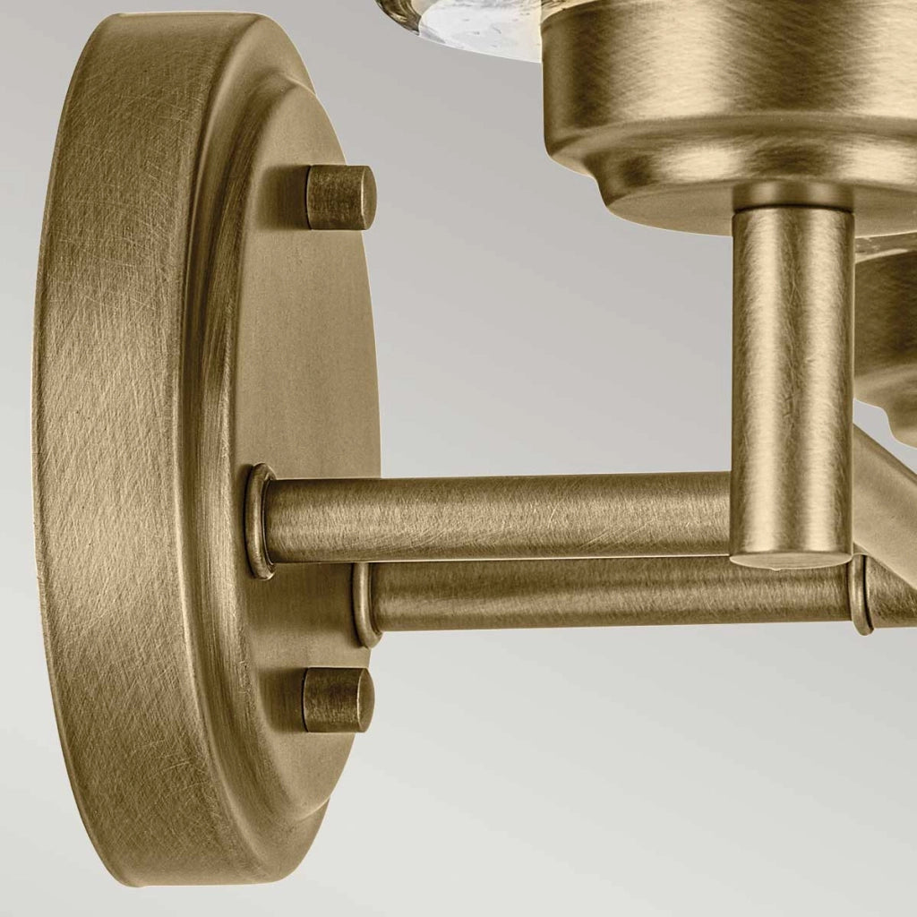 Applique WINSLOW industriale ottone 2 luci vetro Kichler