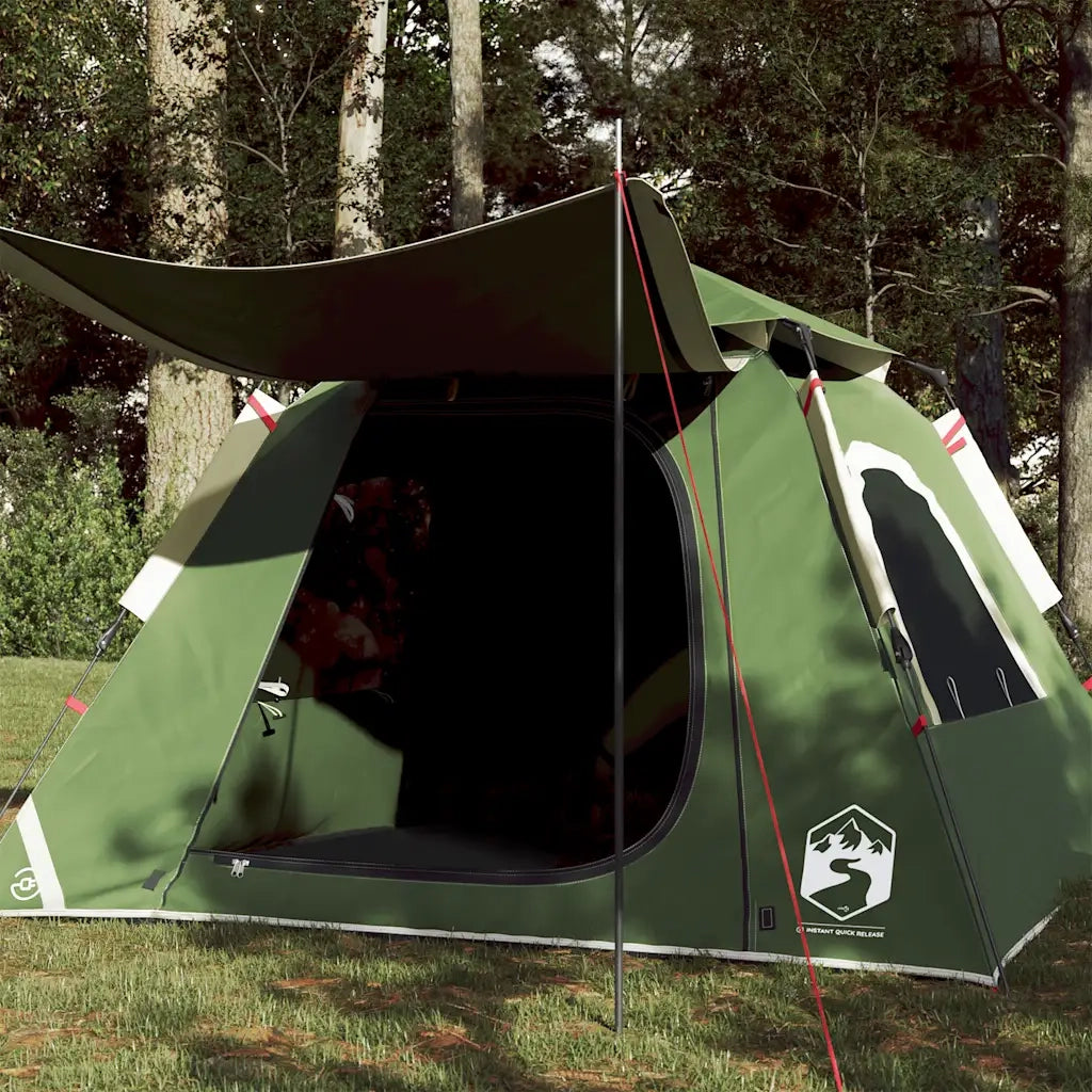 Tenda a Cupola da Campeggio 4 Persone Verde a Rilascio Rapido 4004143