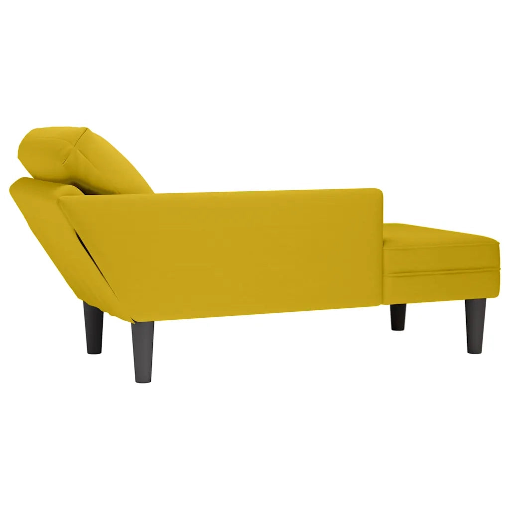 vidaXL Sdraio con Cuscino e Bracciolo Destro in Velluto Giallo