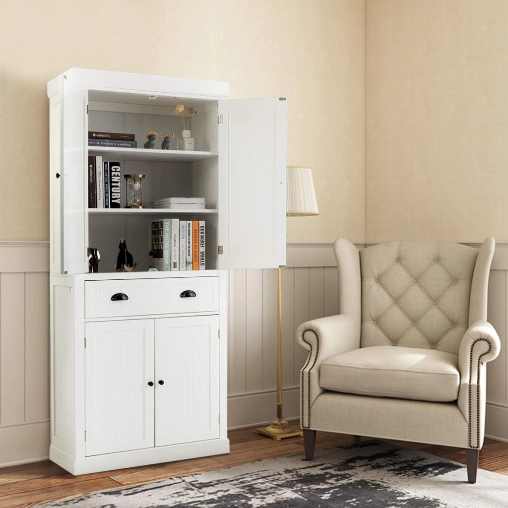 Armadietto da pavimento, con cassetto e 2 secchi a 3 livelli, fermaporta magnetico, dispositivo antiribaltamento, mobile interno per bagno, cucina, studio (bianco), MC43480
