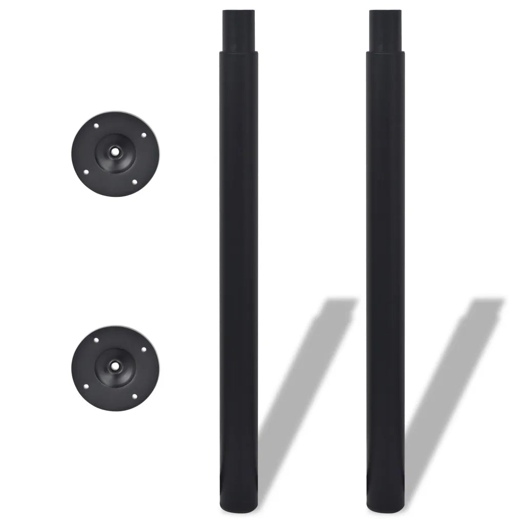 Set di 4 gambe telescopiche regolabili per tavolo altezza 710 x 1100 mm stile moderno molto robuste in ferro nero 02_0055080
