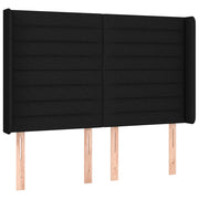 Testiera | Testata ad Orecchio Nera 147x16x118/128 cm in Tessuto