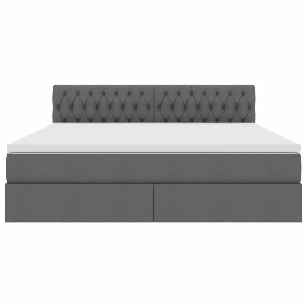 Letto con contenitore LED e materasso Grigio Scuro 180 x 200 cm