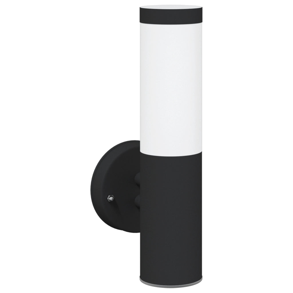 Lampada da Parete Esterno 2 pezzi Nero Acciaio Inossidabile IP44