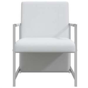 Poltrona con Gambe Cromate Bianca in Similpelle