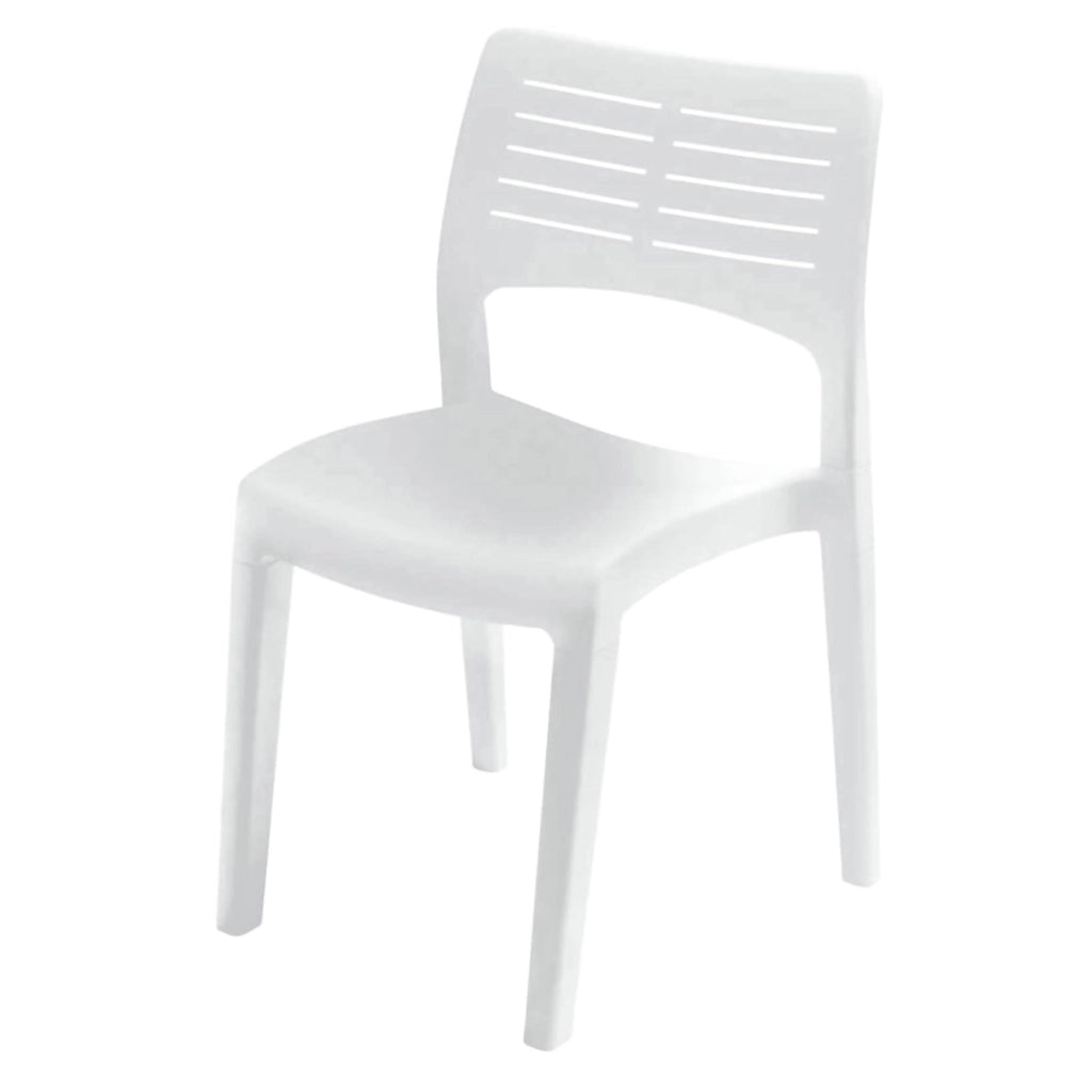 Sedia da esterno Genny, Seduta da giardino, Sedia per tavolo da pranzo, Poltrona outdoor, 100 % Made in Italy, 50x51h82 Cm, Bianco