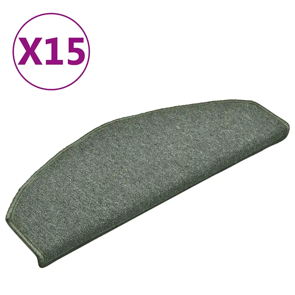 Tappetini per scale 15 pz 65x24x4 cm Verde scuro Semicircolari Grandi 322361