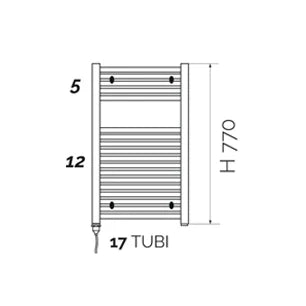 Scaldasalviette elettrico resistenza termolimitata 77x50 cm 400w