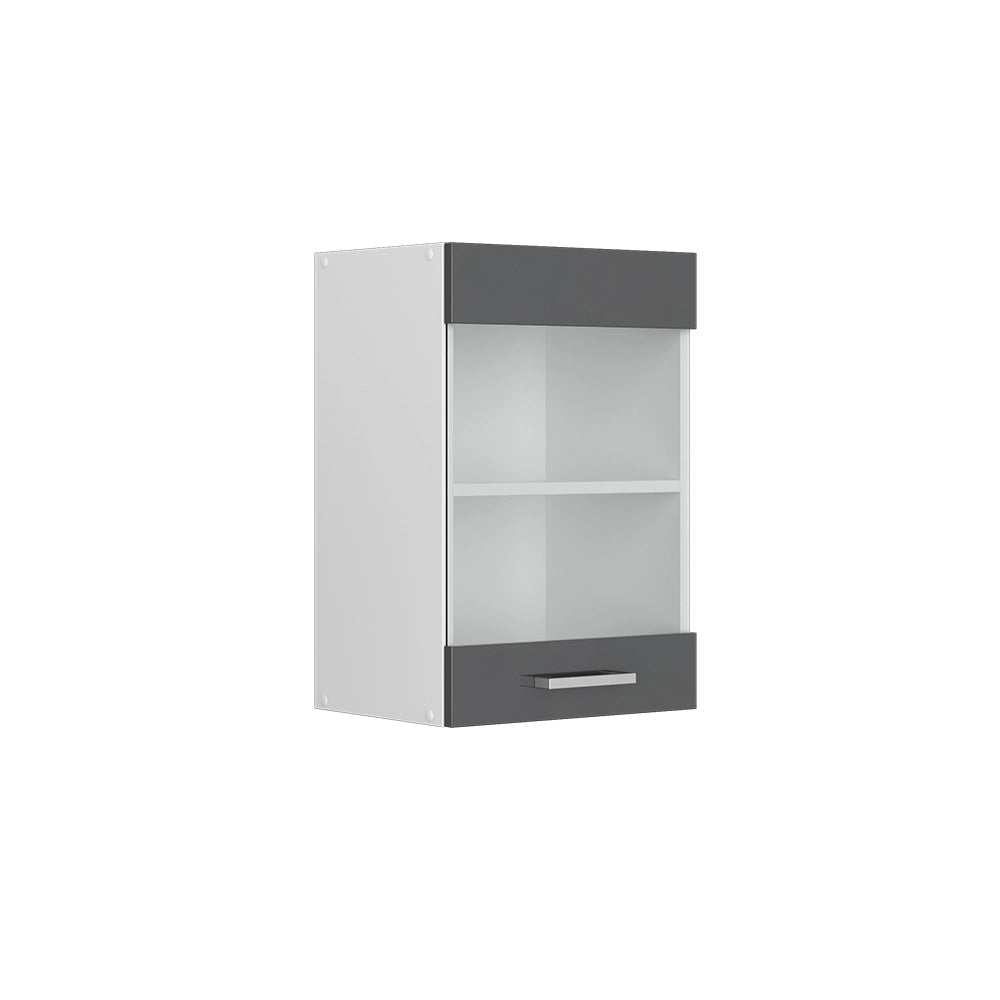 Vicco Frontale cucina Antracite lucido 39.6 x 59 cm frontale del mobile per pensile con vetro