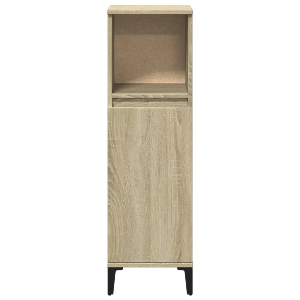 Armadietto da Bagno Rovere Sonoma 30x30x100cm Legno Multistrato 847389