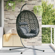Sedia uovo sospesa Antracite e nero 104 x 100 x 191 cm 42003851