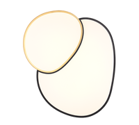 Plafoniera LED forma organica, metallo, nero e oro, L 77 cm, Rise