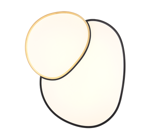 Plafoniera LED forma organica, metallo, nero e oro, L 77 cm, Rise