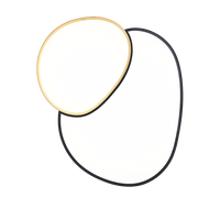 Plafoniera LED forma organica, metallo, nero e oro, L 77 cm, Rise