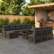Set Divano da Giardino 11 pz Grigio e Grigio Scuro polyrattan 3437306