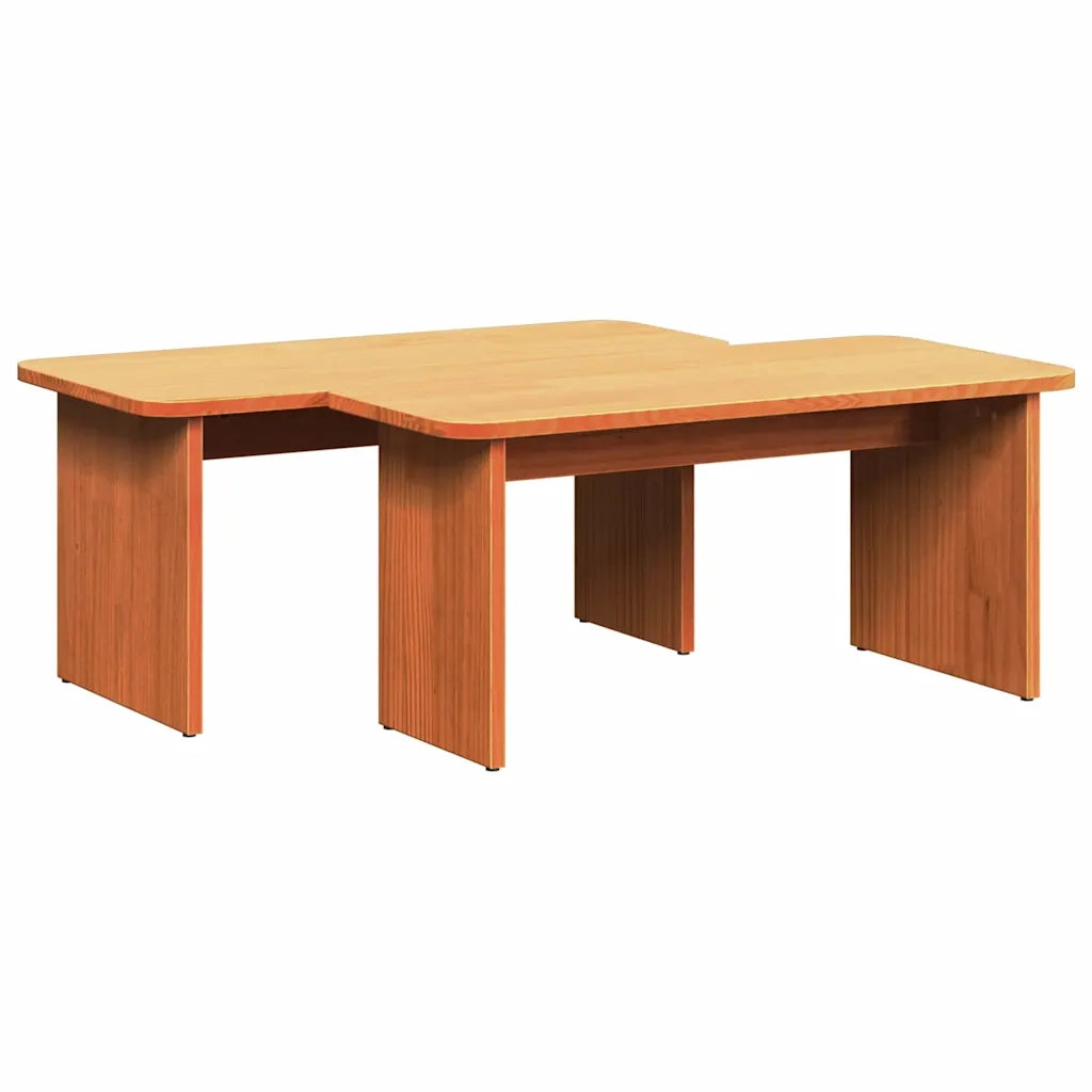 vidaXL Tavolino da salotto 2 pcs Cera marrone 100 x 69 x 35.5 cm