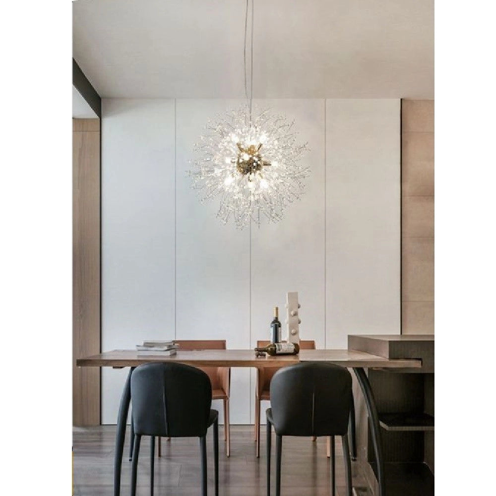 Trade Shop - Lampadario Moderno Plafoniera Fuochi D'artificio Lampada A Sospensione G9 Lp-32 - Oro