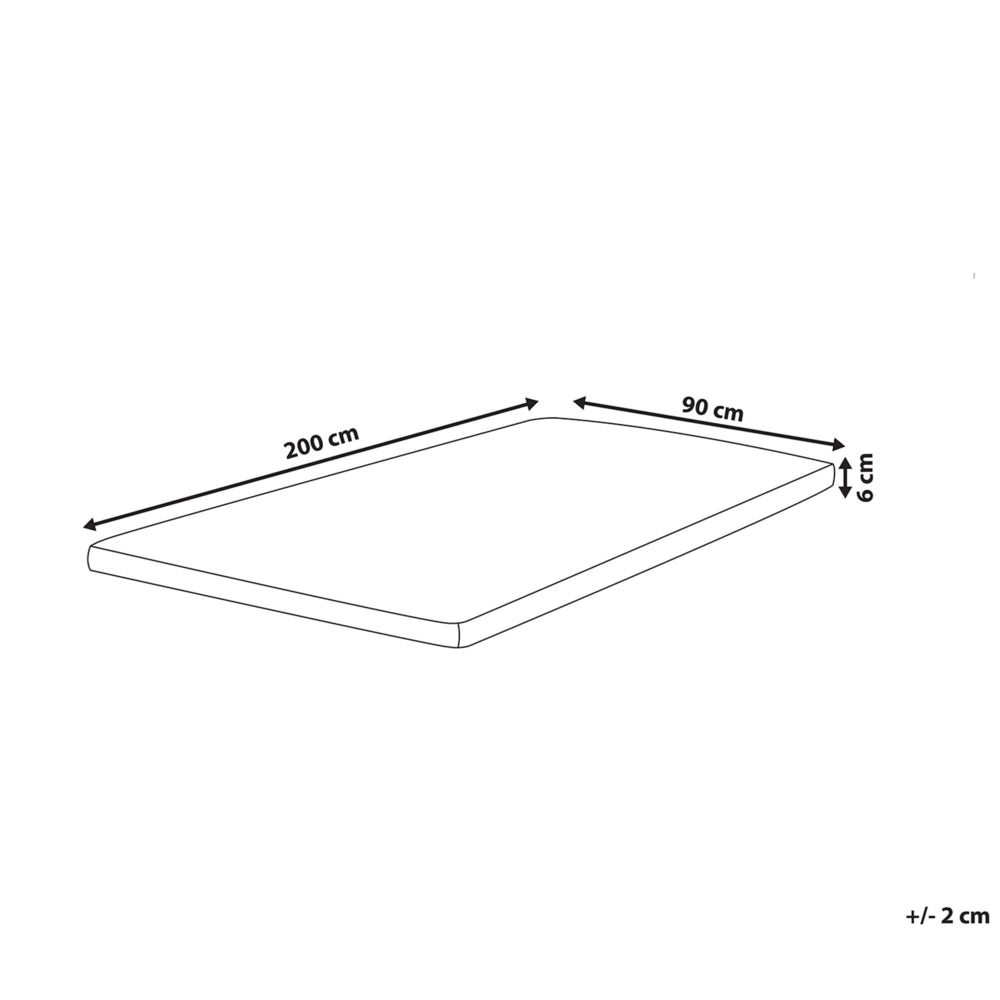 Coprimaterasso in schiuma di gel bianco 90 x 200 cm comfort morbidezza