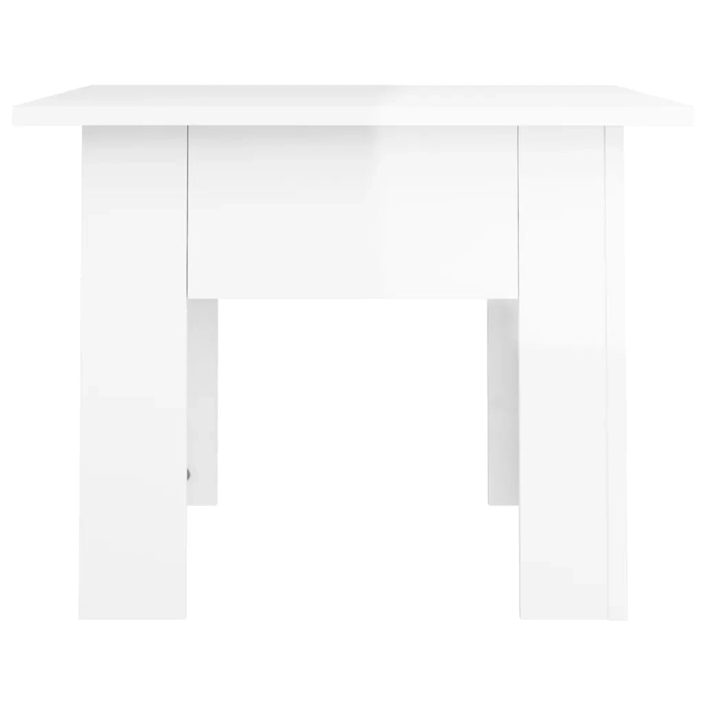 Tavolino da Salotto Bianco Lucido 57x57x30 cm in Truciolato cod mxl 22554