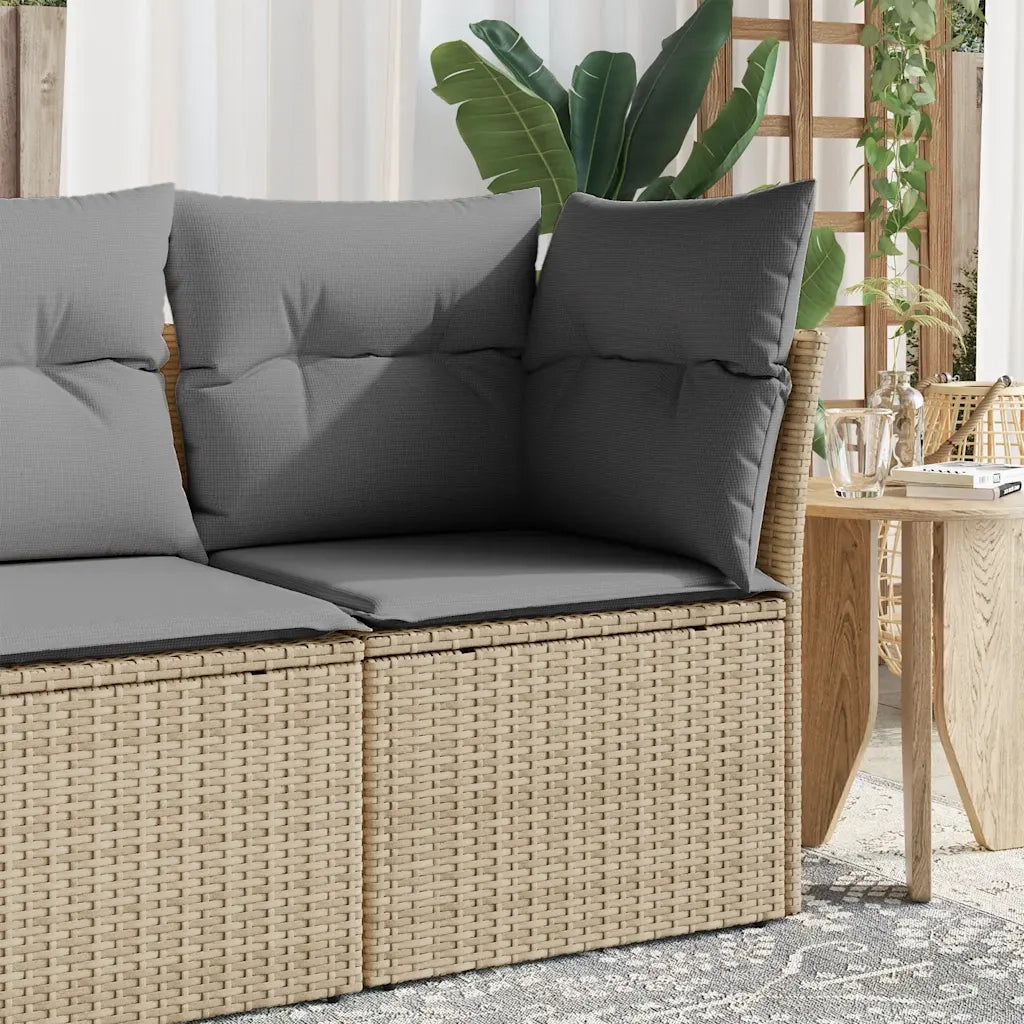 Sedia Giardino Senza Braccioli con Cuscini Beige in Polyrattan CFW1705834