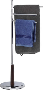 Supporto asciugamani in alluminio, 3 bracci, libero, H x L x P: 90 x 44 x 26 cm, supporto asciugamani rotativo in alluminio, 26 x 44 x 90 cm