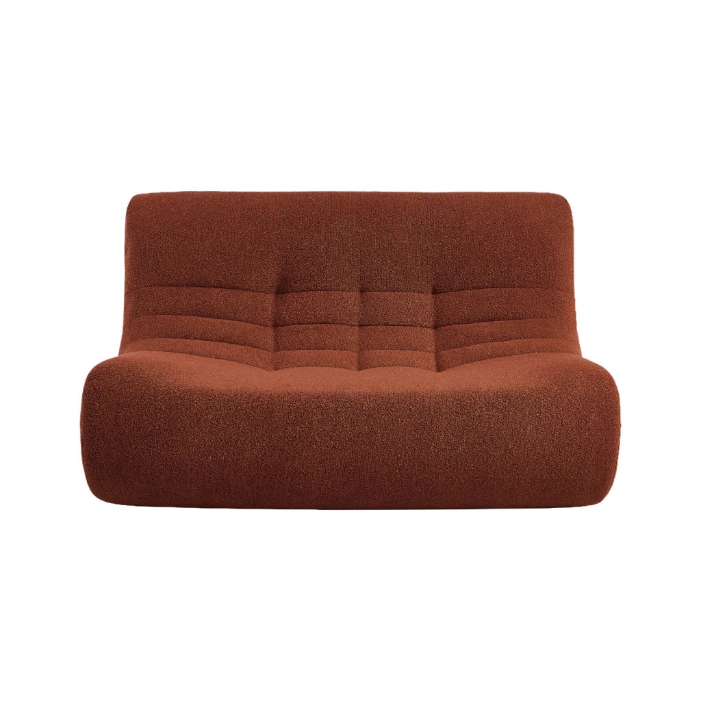 Poltrona bouclé testurizzata, 2 posti, terracotta