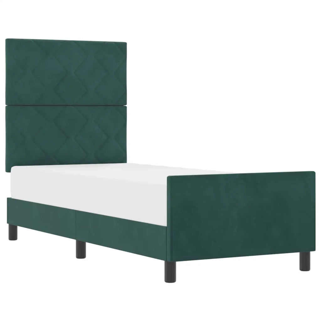 Letto a molle con testiera Verde Scuro 80 x 200 cm Velluto 3344972