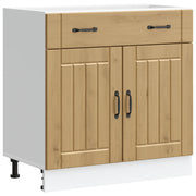 Mobile da cucina Lucca 80 x 46 x 81,5 cm ampio spazio contenitivo piedini regolabili stile rovere lavorato a mano 02_0050101