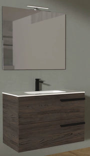 Composizione mobile bagno 90 cm modello LINEA Larice Termocotto