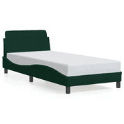 Letto singolo | Letto per adulti | Giroletto Dover Verde Scuro 90x200 cm in Velluto