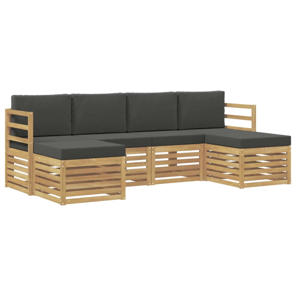 Set divani 6 pcs Bianco e Antracite 245 x 122,5 x 73 cm 3392257