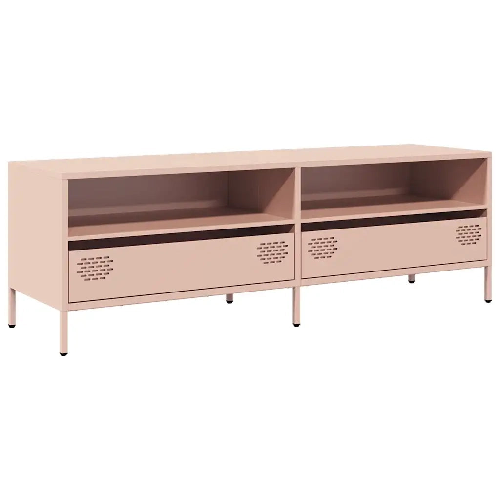 Mobile TV-Credenza per TV-Console TV Rosa 135x39x43,5 cm in Acciaio Laminato a Freddo 546320