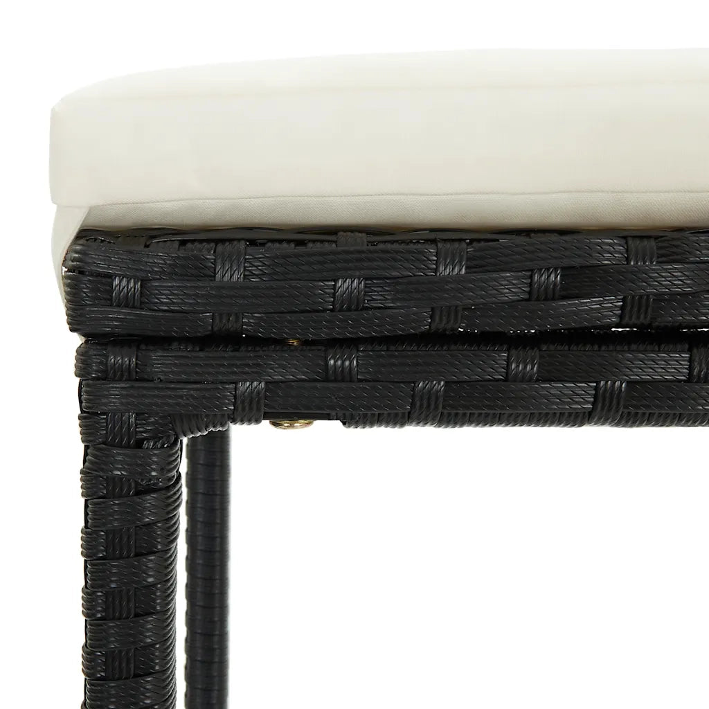 Sgabelli da Bar con Cuscini 4 pz Neri in Polyrattan cod mxl 63336