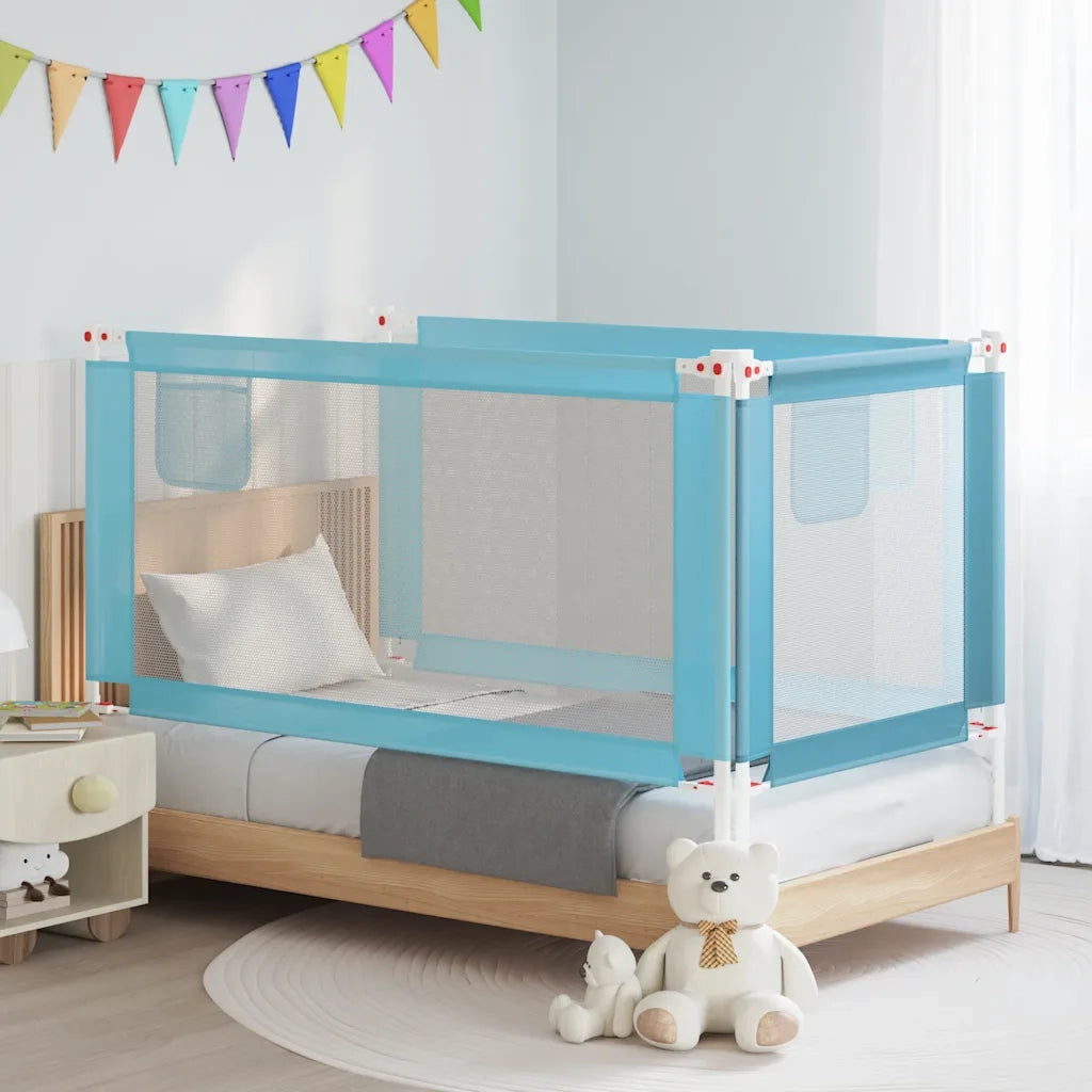 Sponda Letto di Sicurezza per Bambini Blu 160x25 cm in Tessuto 10212