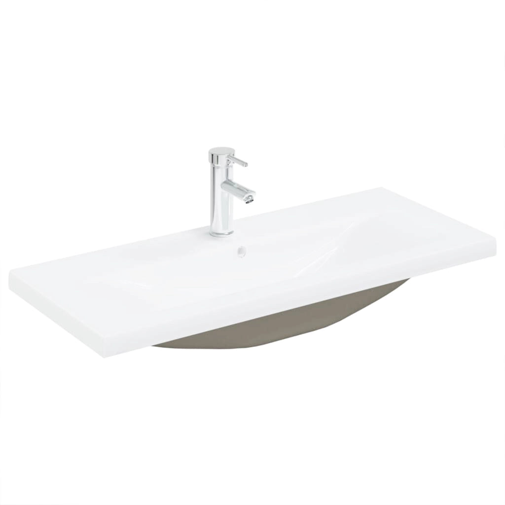 Mobiletto da bagno con lavandino integrato Rovere Nero Legno ingegnerizzato