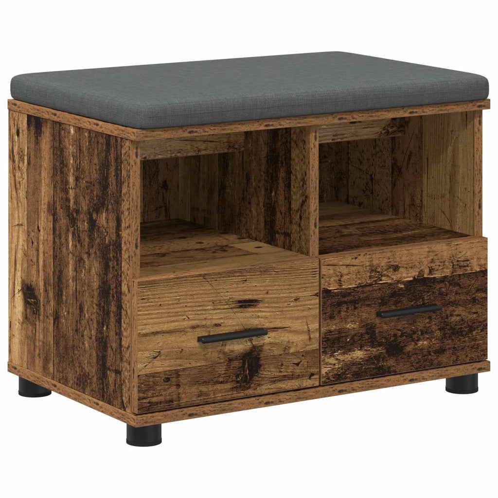 Panca per ingresso con cuscino-Sgabello-Panca da Corridoio Legno vecchio 60 x 38 x 46 cm 177140