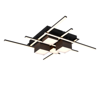 Plafoniera LED, metallo, nero, 70x70 cm, Roger