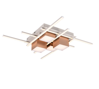 Plafoniera LED, metallo, caffè, 70x70 cm, Roger