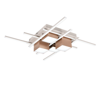 Plafoniera LED, metallo, caffè, 70x70 cm, Roger