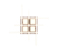 Plafoniera LED, metallo, caffè, 70x70 cm, Roger