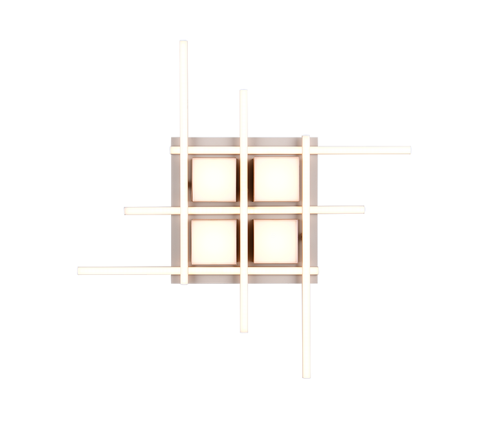 Plafoniera LED, metallo, caffè, 70x70 cm, Roger