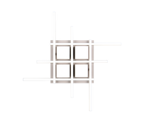 Plafoniera LED, metallo, caffè, 70x70 cm, Roger