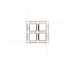 Plafoniera LED, metallo, caffè, 70x70 cm, Roger