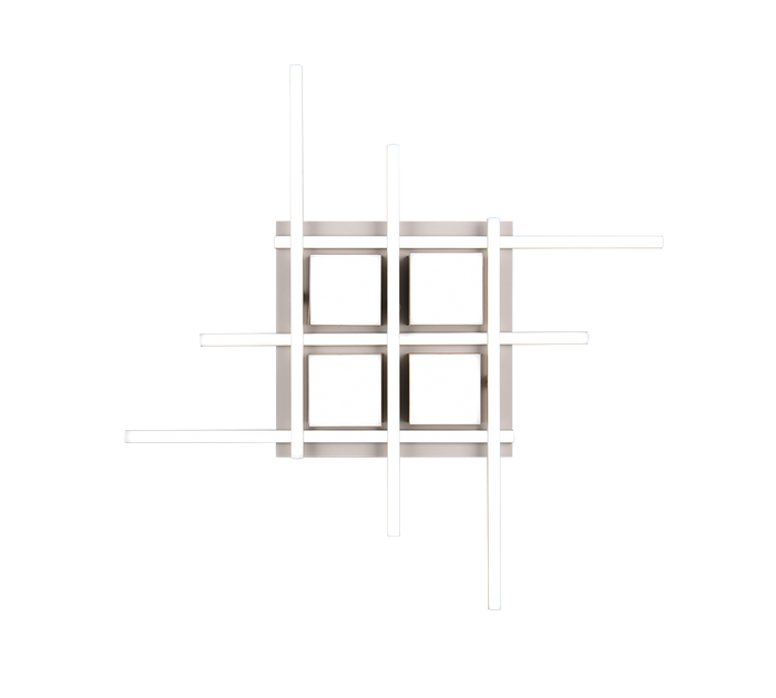 Plafoniera LED, metallo, caffè, 70x70 cm, Roger