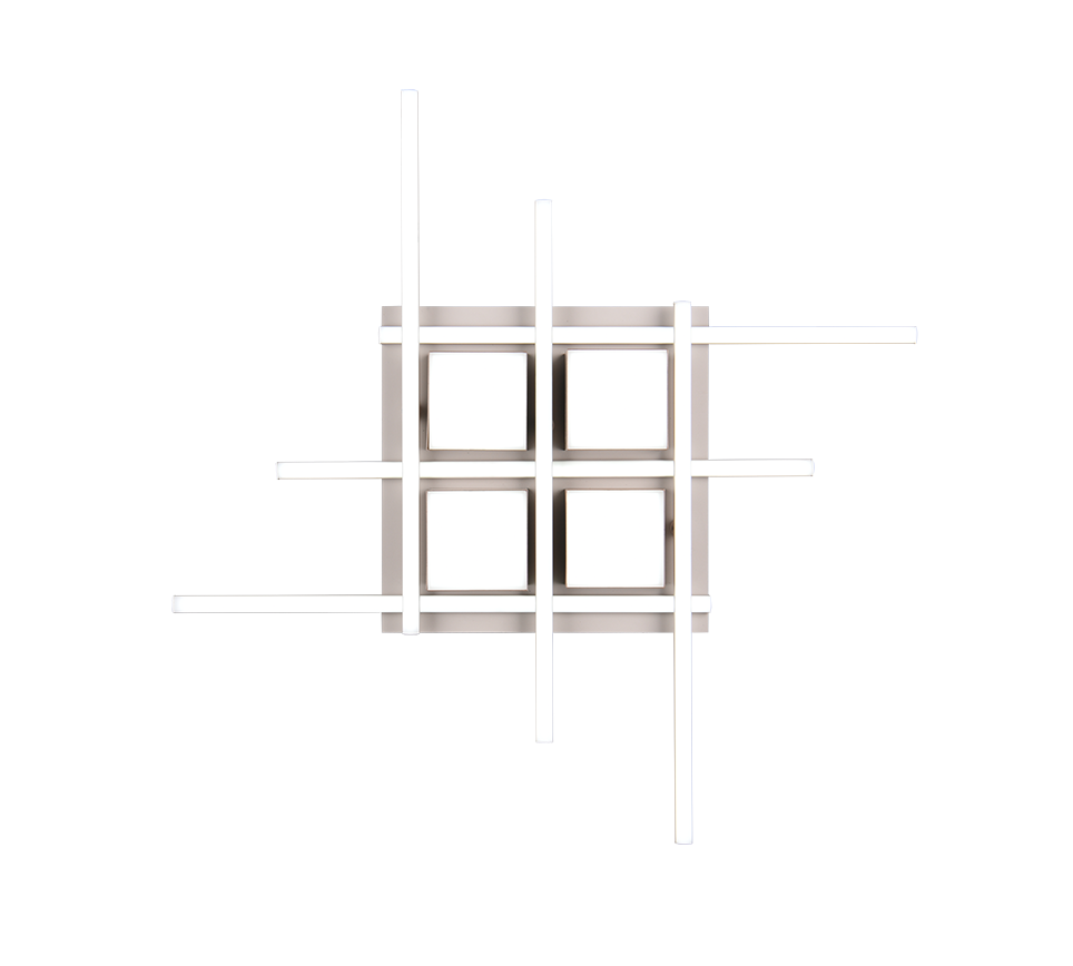 Plafoniera LED, metallo, caffè, 70x70 cm, Roger